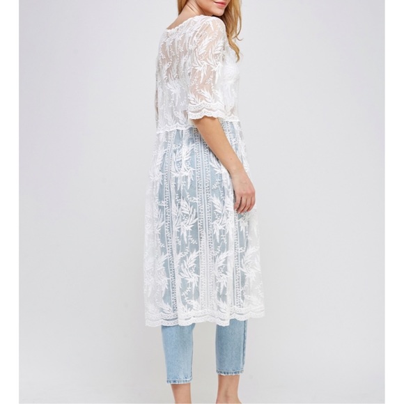 White Lace Kimono True Romance Full Length NWT - Picture 6 of 6